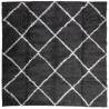 Shaggy Rug High Pile Black & Cream - 120x120 cm | HipoMarket