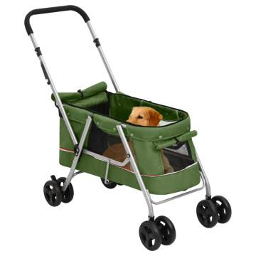 Folding Dog Stroller Green - Portable & Comfortable | HipoMarket