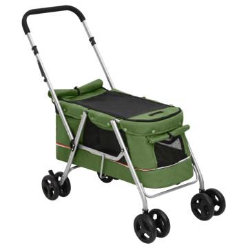 Folding Dog Stroller Green - Portable & Comfortable | HipoMarket