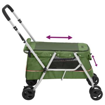 Folding Dog Stroller Green - Portable & Comfortable | HipoMarket