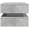 Modern Coffee Table with LED Lights - Concrete Grey 90x50 cm