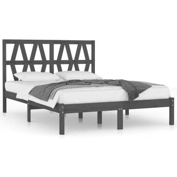 Grey Solid Wood Pine Bed Frame 120x200 cm | HipoMarket