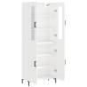 Stylish Highboard High Gloss White - 69.5x34x180 cm