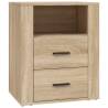 Sleek Sonoma Oak Bedside Cabinet | 50x36x60 cm Engineered Wood