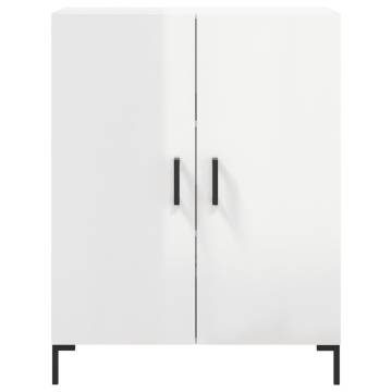 Stylish Highboard High Gloss White - 69.5x34x180 cm