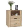 Sleek Sonoma Oak Bedside Cabinet | 50x36x60 cm Engineered Wood