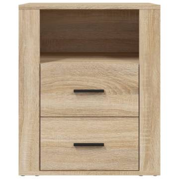 Sleek Sonoma Oak Bedside Cabinet | 50x36x60 cm Engineered Wood