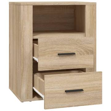 Sleek Sonoma Oak Bedside Cabinet | 50x36x60 cm Engineered Wood