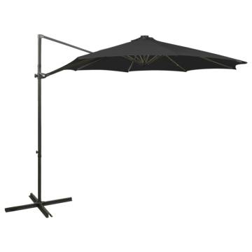 Cantilever Umbrella with LED Lights - 300 cm Black