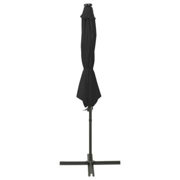 Cantilever Umbrella with LED Lights - 300 cm Black