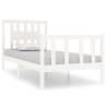 White Solid Wood Bed Frame 75x190 cm - Small Single