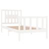 White Solid Wood Bed Frame 75x190 cm - Small Single