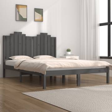 Grey Solid Wood Pine Bed Frame 120x200 cm - HipoMarket