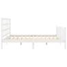 Stylish White Bed Frame with Headboard - 200x200 cm Solid Wood