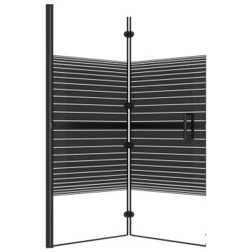 Folding Shower Enclosure ESG 120x140 cm Black - Stylish & Safe