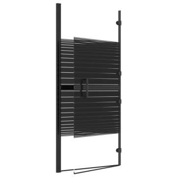 Folding Shower Enclosure ESG 120x140 cm Black - Stylish & Safe