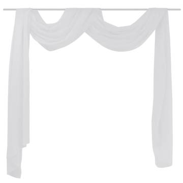 Sheer Voile Drape 140x600 cm White - Elegant Decor