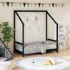 Kids Bed Frame Black 70x140 cm Solid Wood Pine Colour black Size 70 x 140 cm 