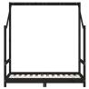 Kids Bed Frame Black 70x140 cm - Solid Pine Wood Design