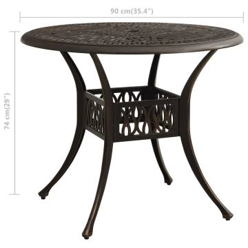 Bronze Garden Table 90x90cm - Durable Cast Aluminium Design