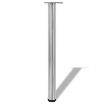 Height Adjustable Table Legs - Brushed Nickel 710mm | Hipomarket