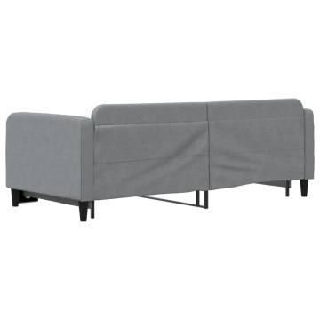 Light Grey Daybed with Trundle - 90x190 cm Fabric Design