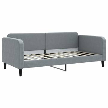 Light Grey Daybed with Trundle - 90x190 cm Fabric Design