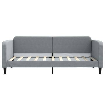 Light Grey Daybed with Trundle - 90x190 cm Fabric Design