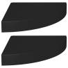 Stylish Floating Corner Shelves - Set of 2 Black MDF