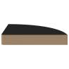 Stylish Floating Corner Shelves - Set of 2 Black MDF