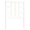 White Small Single Bed Frame with Headboard - Solid Wood