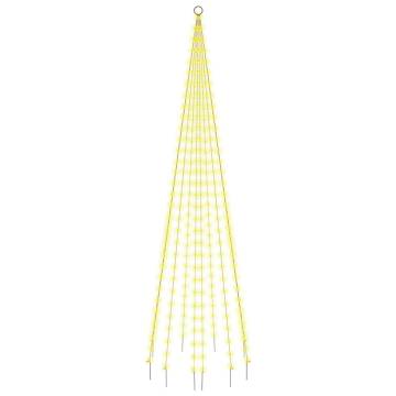 Christmas Tree on Flagpole with 310 Warm White LEDs | Hipomarket