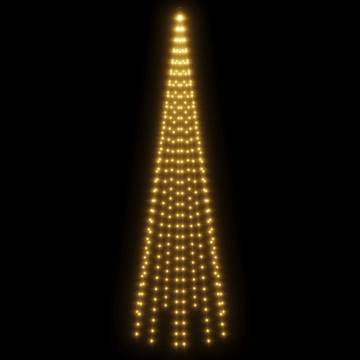 Christmas Tree on Flagpole with 310 Warm White LEDs | Hipomarket