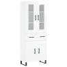 Stylish Highboard High Gloss White - 69.5x34x180 cm