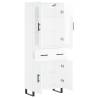 Stylish Highboard High Gloss White - 69.5x34x180 cm