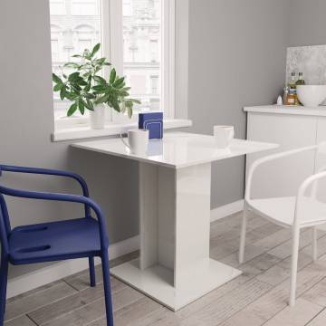 High Gloss White Dining Table 80x80x75 cm | Hipomarket