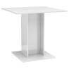 High Gloss White Dining Table 80x80x75 cm | Hipomarket