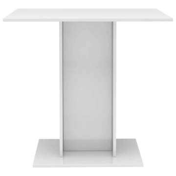 High Gloss White Dining Table 80x80x75 cm | Hipomarket