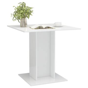 High Gloss White Dining Table 80x80x75 cm | Hipomarket