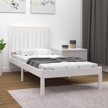 White Solid Wood Pine Bed Frame 90x200 cm | HipoMarket