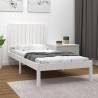 Bed Frame White Solid Wood Pine 90x200 cm Colour white Size 90 x 200 cm 