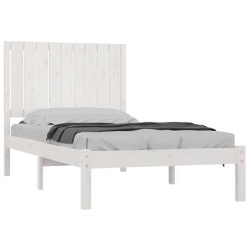 White Solid Wood Pine Bed Frame 90x200 cm | HipoMarket