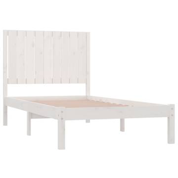 White Solid Wood Pine Bed Frame 90x200 cm | HipoMarket