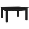 Elegant Black Coffee Table - Solid Pine Wood 55x55x30 cm