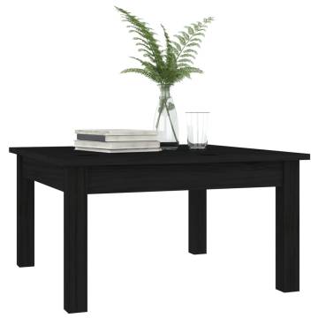 Elegant Black Coffee Table - Solid Pine Wood 55x55x30 cm