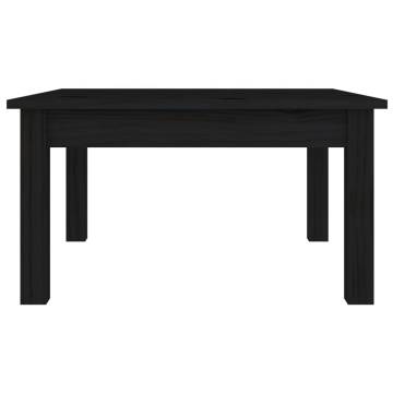 Elegant Black Coffee Table - Solid Pine Wood 55x55x30 cm