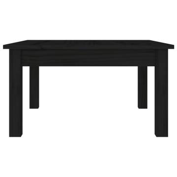 Elegant Black Coffee Table - Solid Pine Wood 55x55x30 cm