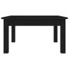 Elegant Black Coffee Table - Solid Pine Wood 55x55x30 cm