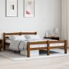 Bed Frame Honey Brown Solid Pinewood 140x200 cm Colour honey brown Size 140 x 200 cm 