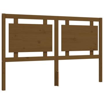 Honey Brown King Size Bed Frame with Headboard - Solid Wood